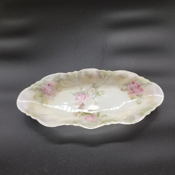 Vintage K. St. T. Silesia Porcelain Luster Finish Serving Dish - Picture 1 of 5